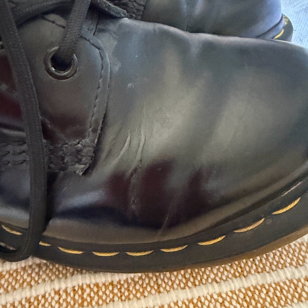 Dr. Martens Black Leather Lace-Up Shoes with Yellow Insole - Picture 10 of 10